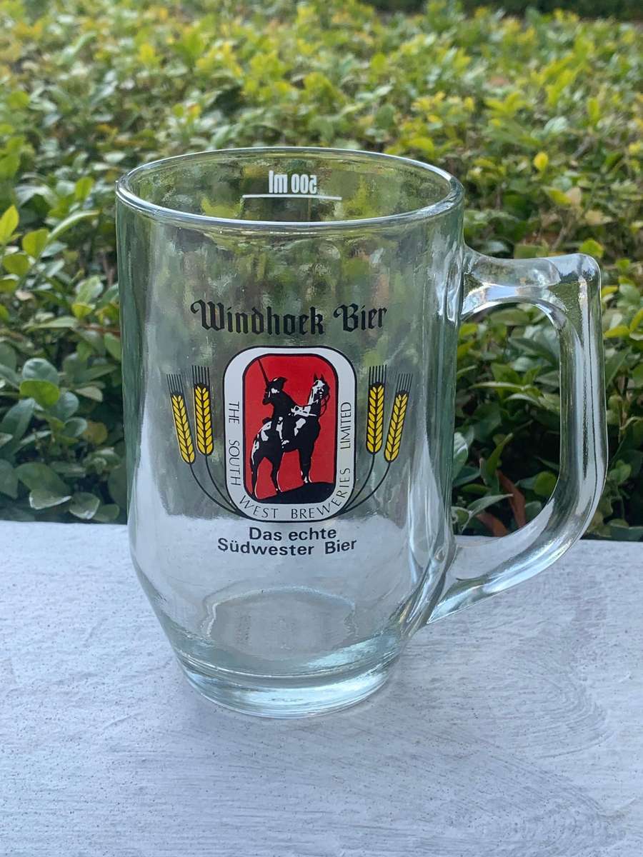 Vintage Glass Beer Mug  Windhoek Bier  South West Breweries Limited