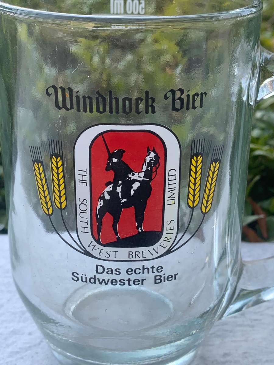 Vintage Glass Beer Mug  Windhoek Bier  South West Breweries Limited