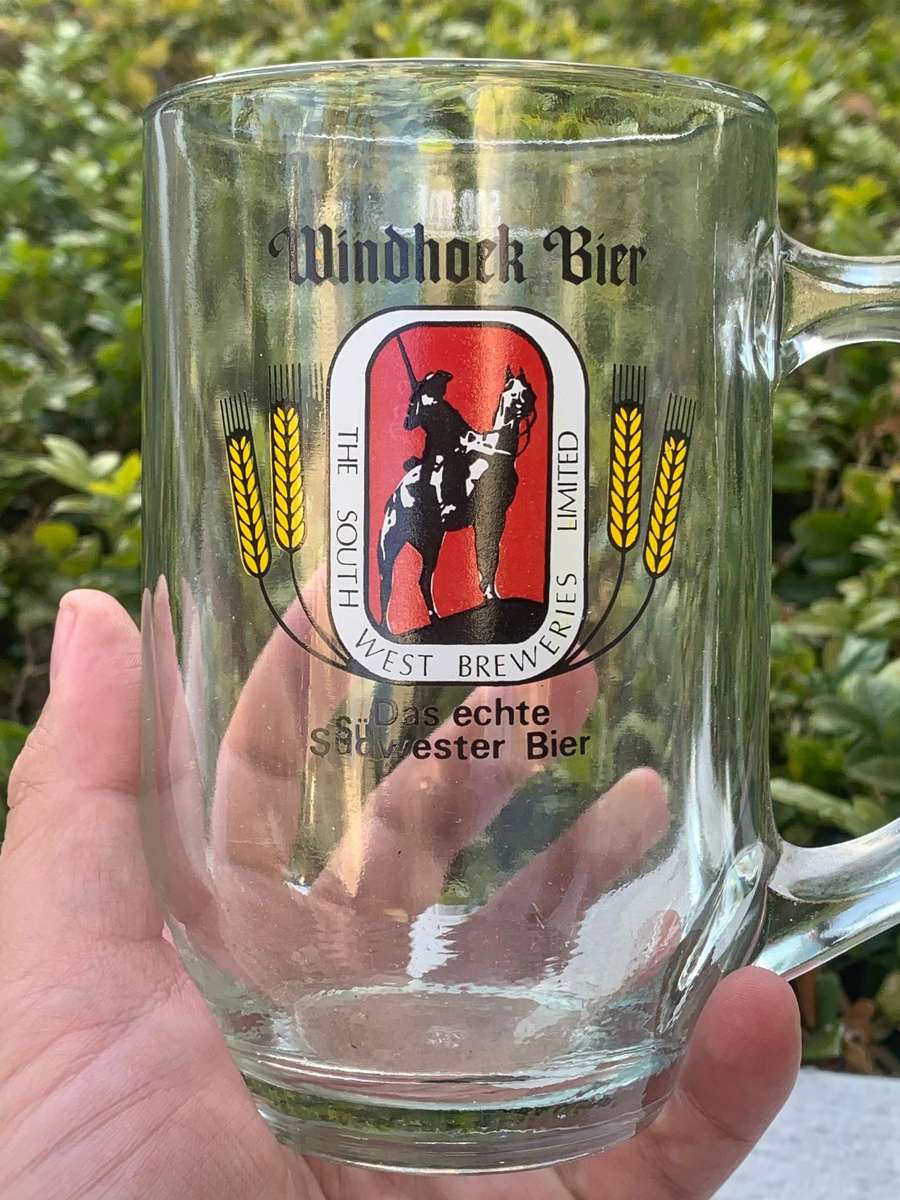 Vintage Glass Beer Mug  Windhoek Bier  South West Breweries Limited
