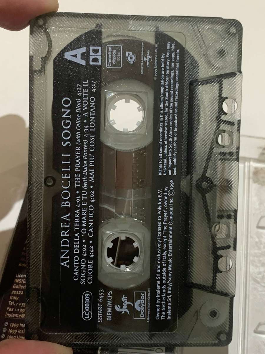 Cassette Tape - Andrea Bocelli . Sogno - Not Tested / See Pics