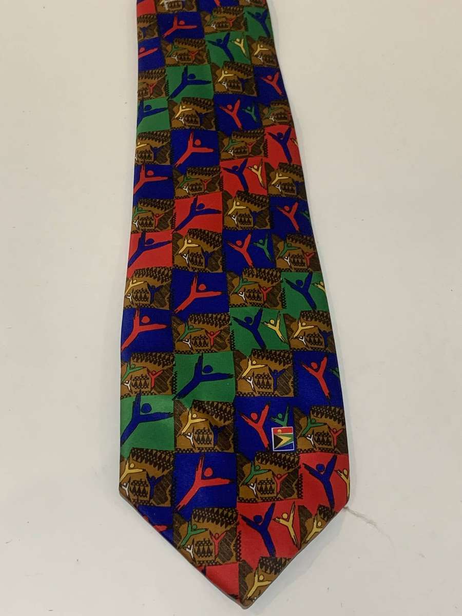 Rare! Silk Airline Tie  SAA Ndizani Boeing 747-300 - 96 Olympics Atlanta  Airways