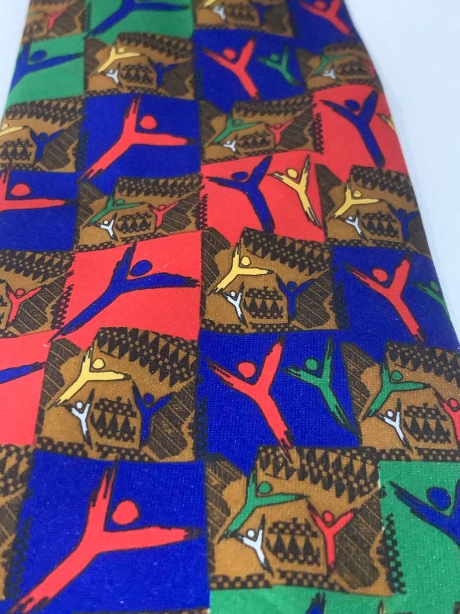 Rare! Silk Airline Tie  SAA Ndizani Boeing 747-300 - 96 Olympics Atlanta  Airways