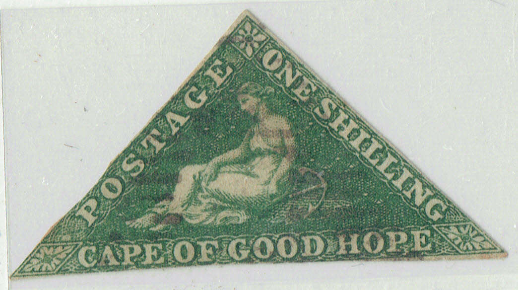 1855 COGH 1 shilling dark green used CC 8b CV RR20000