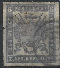 1870 TRANSVAAL 1d used single CC20 CV R900
