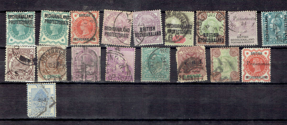 1897 BECH PROTECTORATE /TRANSVAAL/OFS/ used  18 stamps see scan CV R1637