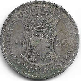 1923 UNION of S A silver Halfcrown in F+ grade VERY RARE