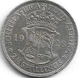 1928 UNION of S A halfcrown in F+ grade RARE