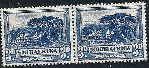 1933  UNION of S A  3d Blue with variety "Shuttered WINDOW" MNH CC45 CV R1500