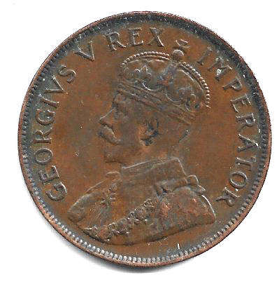 1934 UNION OF S A 1 Penny in VF+ grade