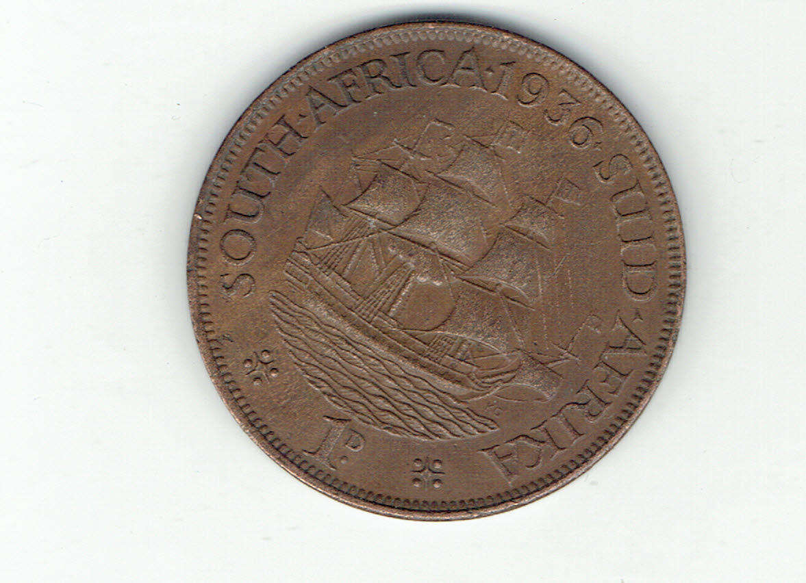 1936 UNION of S A 1 Penny in EF grade Scarce in high grades