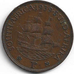 1937 UNION of S A 1 Penny in EF grade in broze VERY NICE COIN