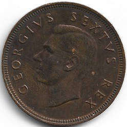 1948 UNION of S A 1 Penny in EF grade