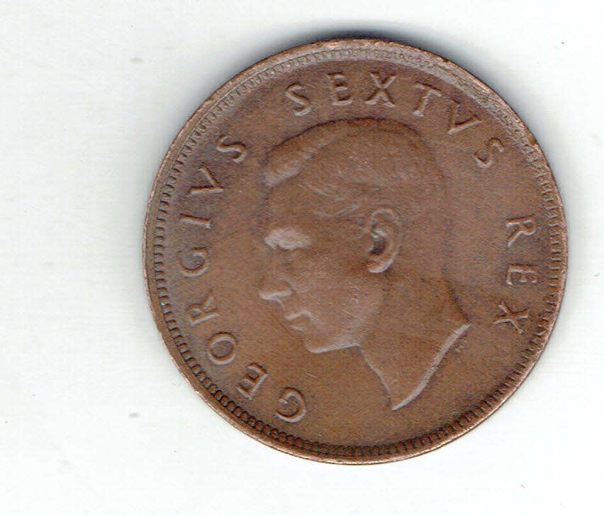 1949 Union of S A half penny in EF graDE