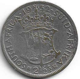 1955 UNION of S A silver Halfcrown in VF grade