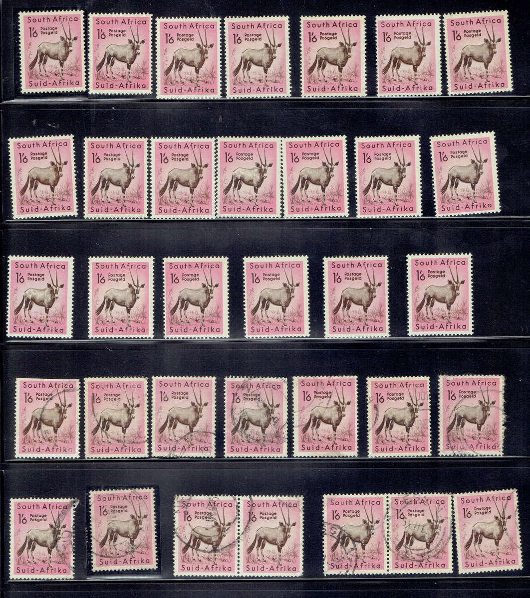 1954 UNION of S A  MNH DEF issue 1s 6d 17 MNH singles and 14 used single CC 160 CV ,R810