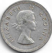 1954 UNION of S A 2 shillings in EF+ grade