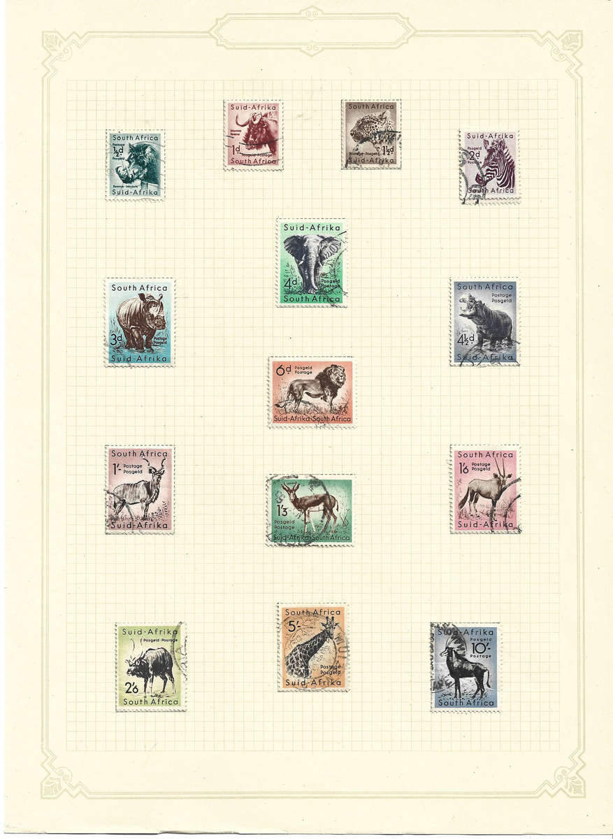 1954 UNION of S A used and MLH sets of singles CC150-163 CV  R1070