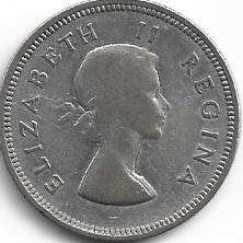 1955 UNION of S A 2 shillings 50% silver in EFgrade GOOD  NICE COIN