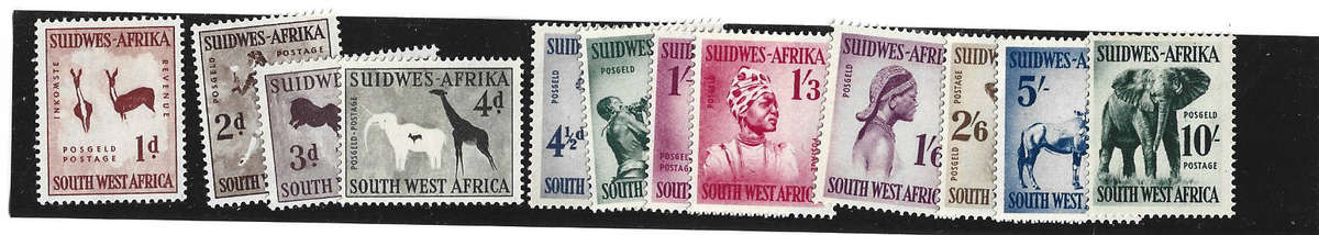1954 S W A Definitive Issue UNUSED Singles CC182-193 CV R 1505