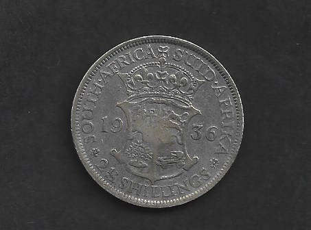1936 UNION of S A Half crown  80% silver in VF grade
