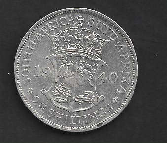 1940 Union of S A half crown 80% silver in VF graDE