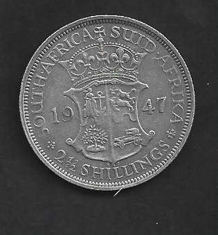 1947 UNION of S A halve crown 80% silver in VF grade