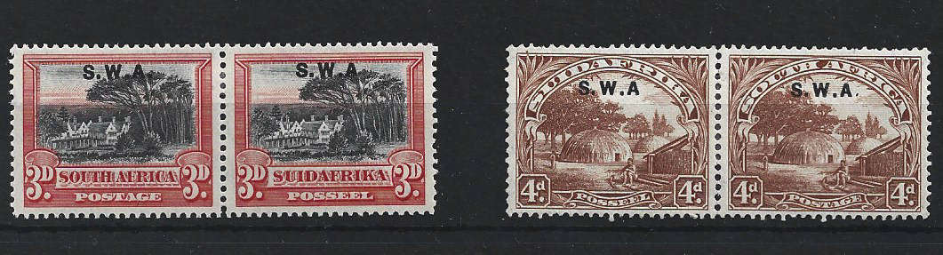 1927 S W A 3d pair with perf down and 4d pair with no stop after A both MLH CC84,85 CV R2500