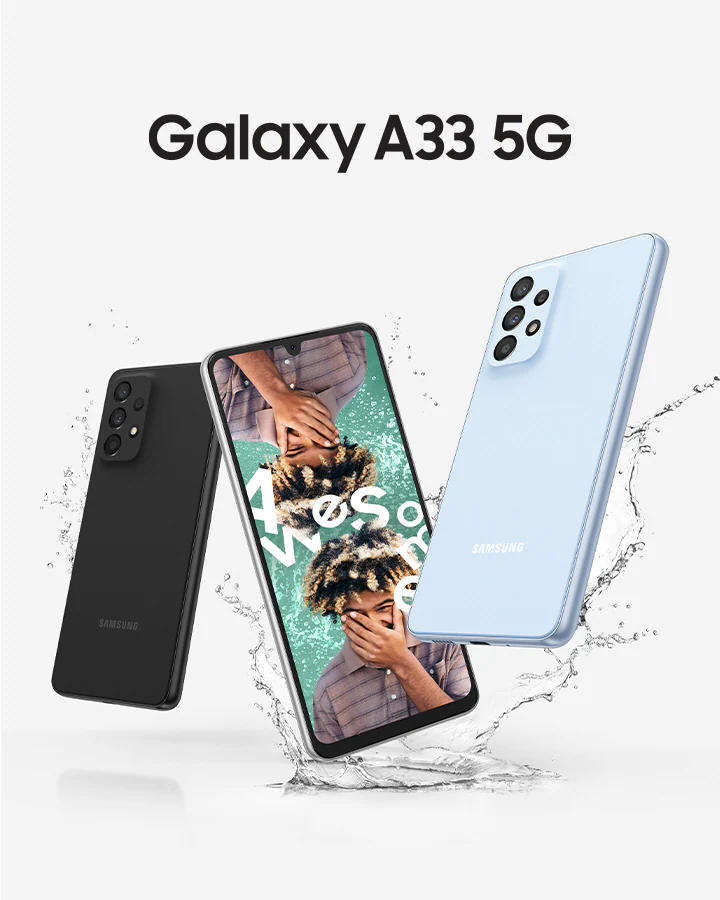 Samsung A33 5G | 128GB ROM + 6GB RAM | 48MP Quad Camera | IP67 Water Resistant | 90Hz AMOLED Display