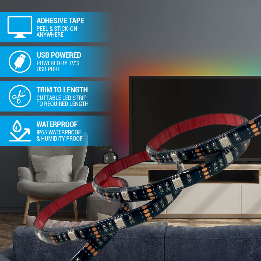 2m LED TV Strip Light - RGB