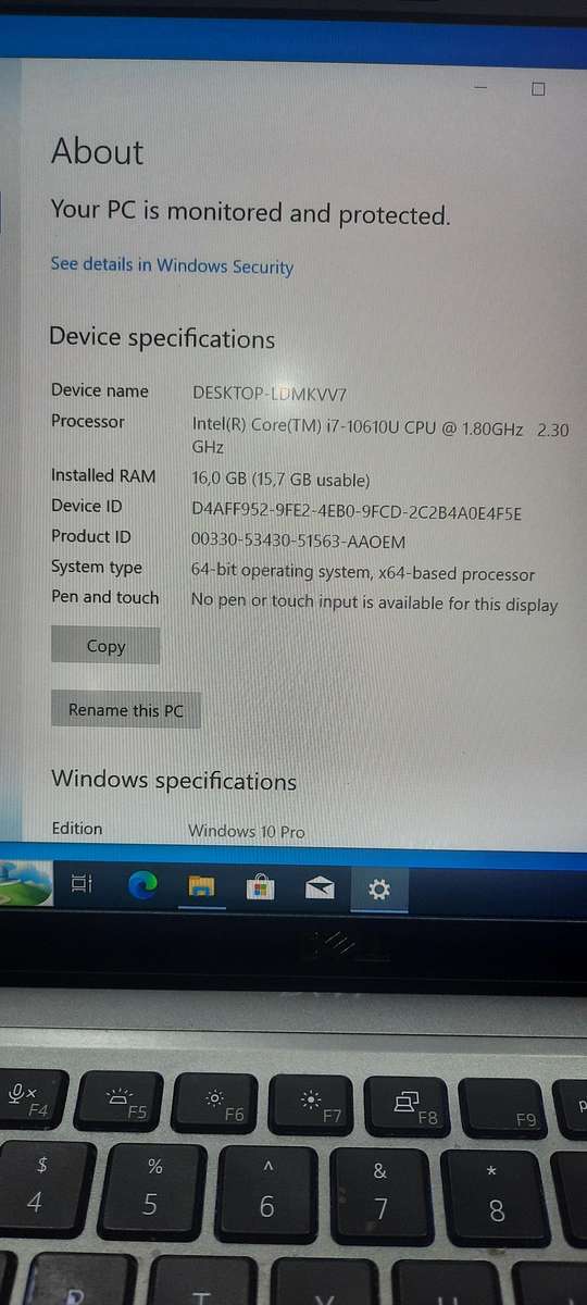 Dell Latitude i7 10th gen 7410