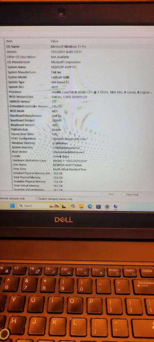 Dell Latitude 5590 i5 8th gen