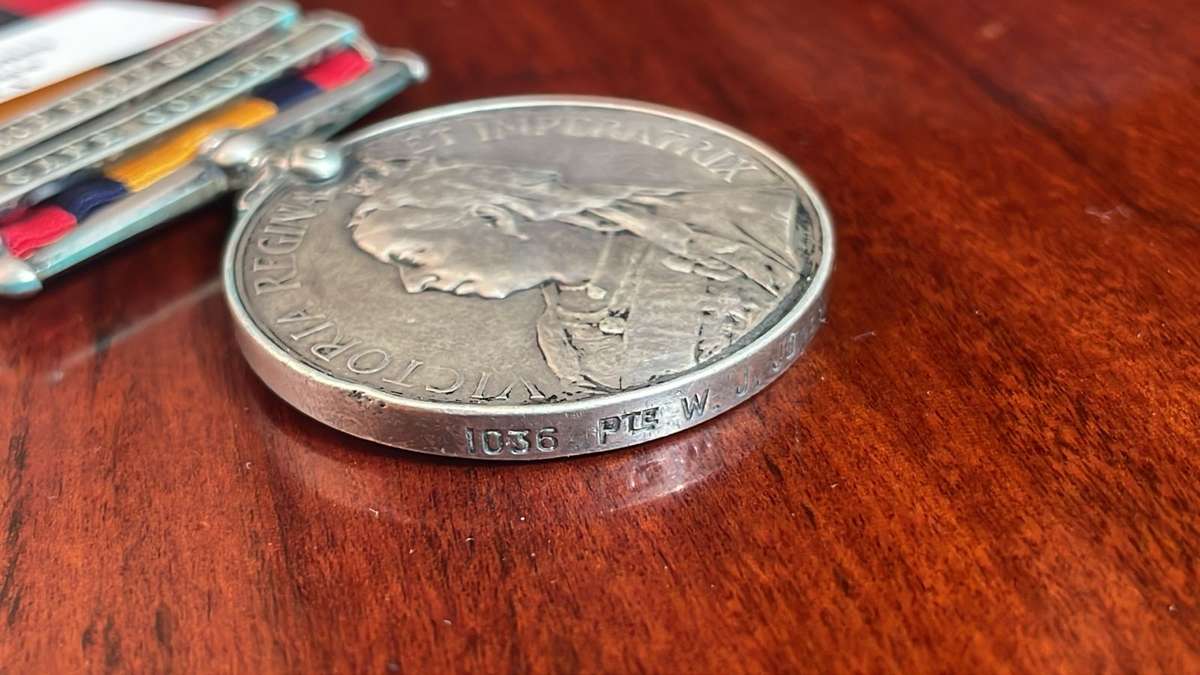 a Queen South Africa Medal QSA - 1036 Private W.J. Jones Cape Police Distr. 1