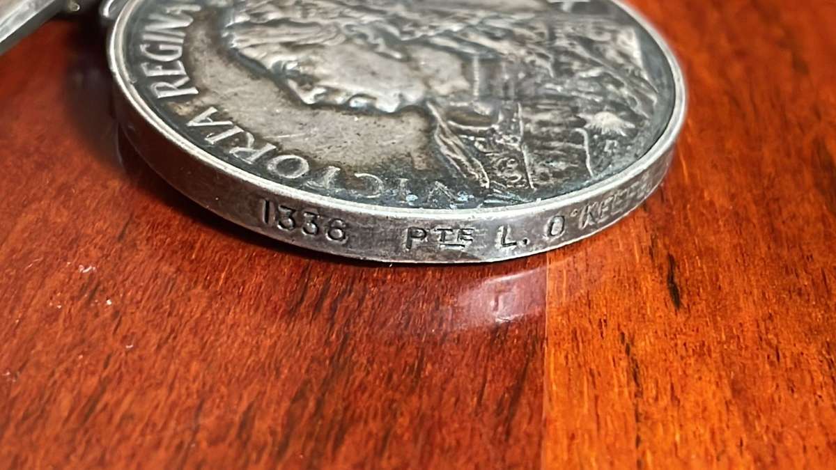 QSA - Queen South African Medal - Private 1336 Private L O'Keefe - Prince Alfred Vol Guard