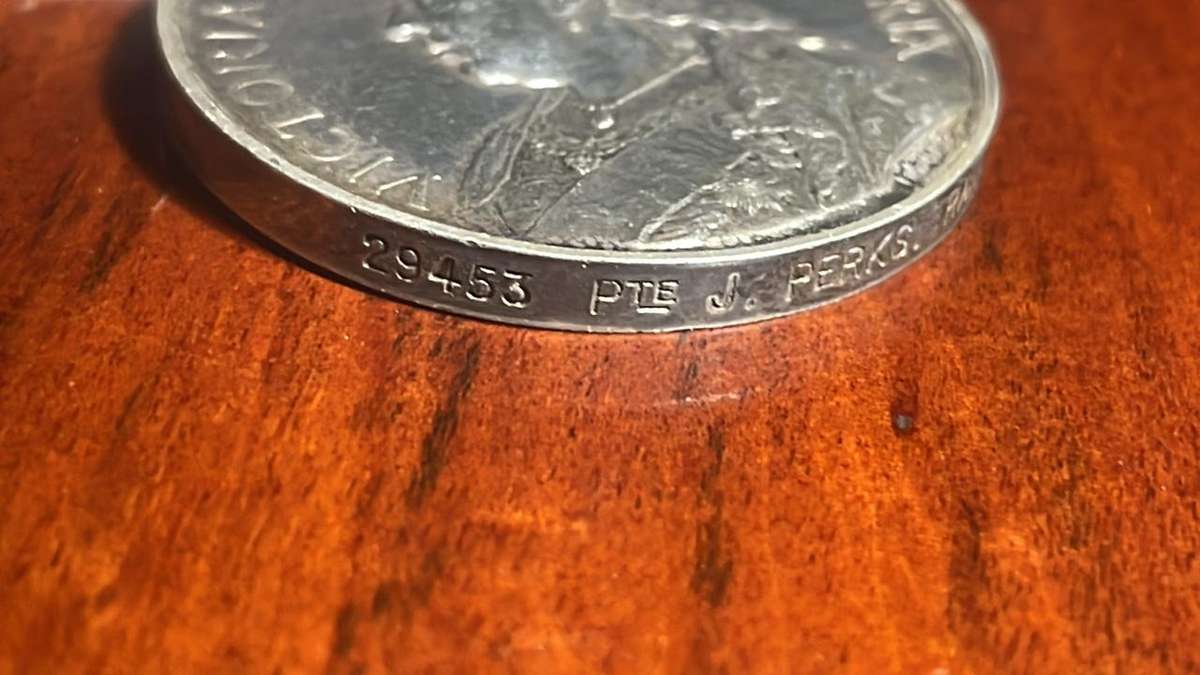 QSA - Queen South African Medal - 29453 Private Samuel John Perks - Rand Rifles Mine Division