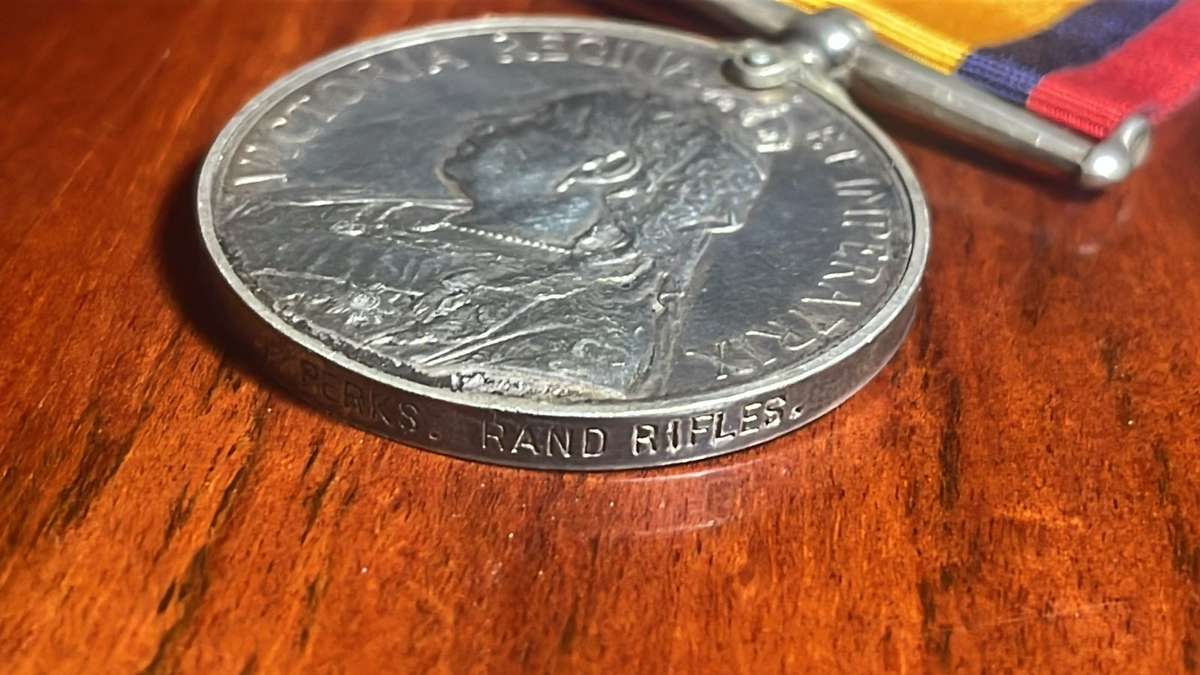 QSA - Queen South African Medal - 29453 Private Samuel John Perks - Rand Rifles Mine Division