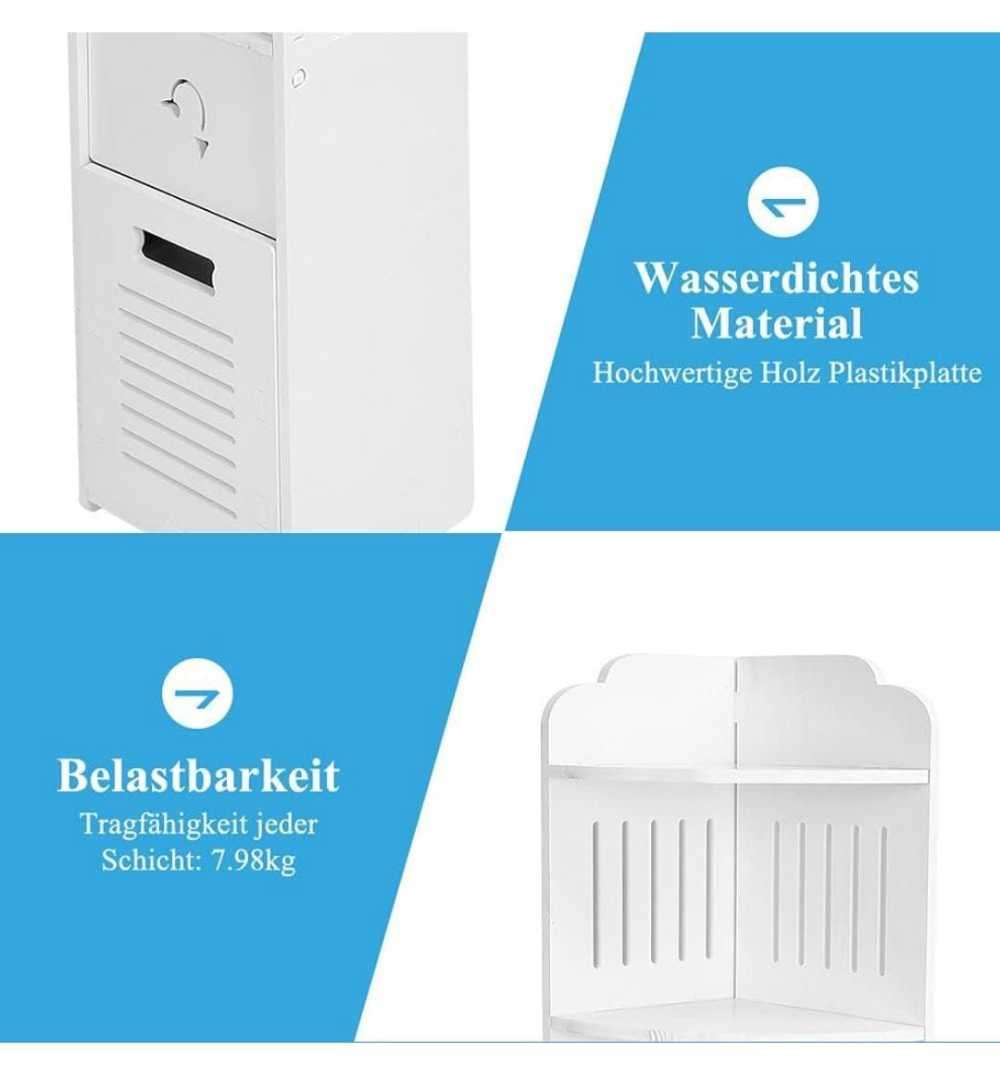 Slim Bathroom Cabinet with Toilet Paper Drawer Modern Corner Cabinet Toilet Cabinet Bathroom Shelf