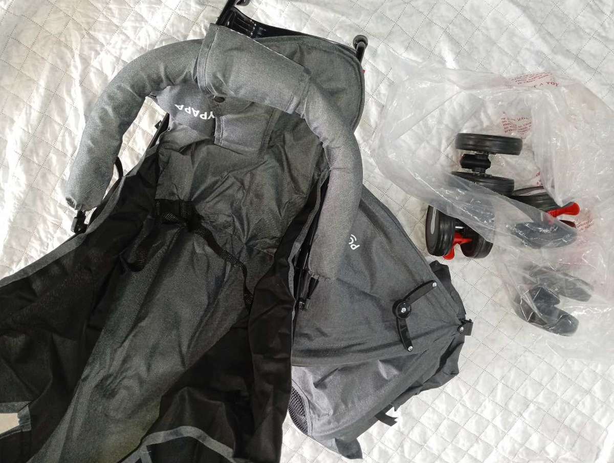 Popypapa 3 in 1 Baby Stroller Grey & Black