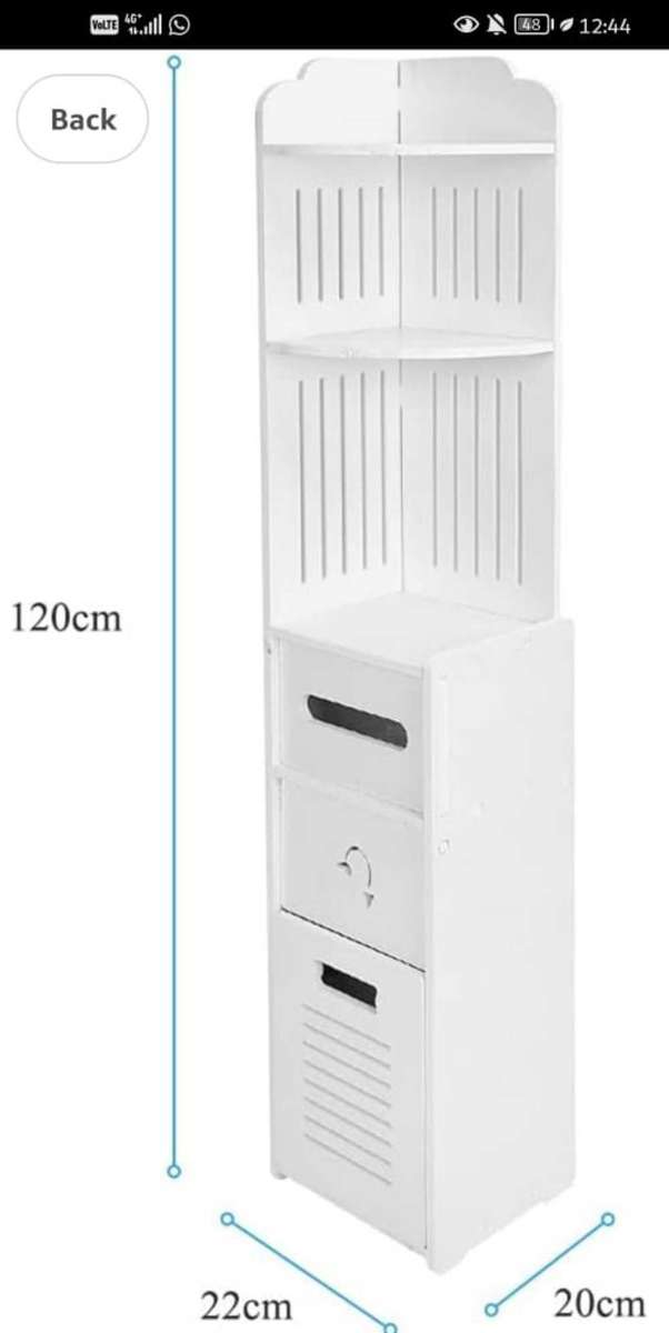 Slim Bathroom Cabinet with Toilet Paper Drawer Modern Corner Cabinet Toilet Cabinet Bathroom Shelf
