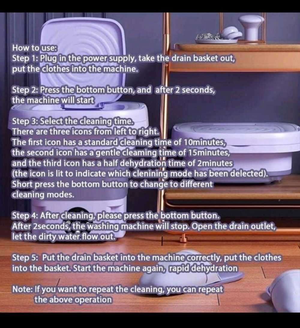 8 Liter Foldable washing machine - no choice in colour