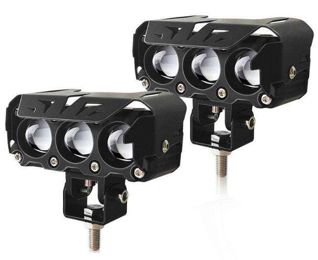 SECONDHAND Motorcycle 30W LED Spotlights High And Low Beams Two-Color Lens