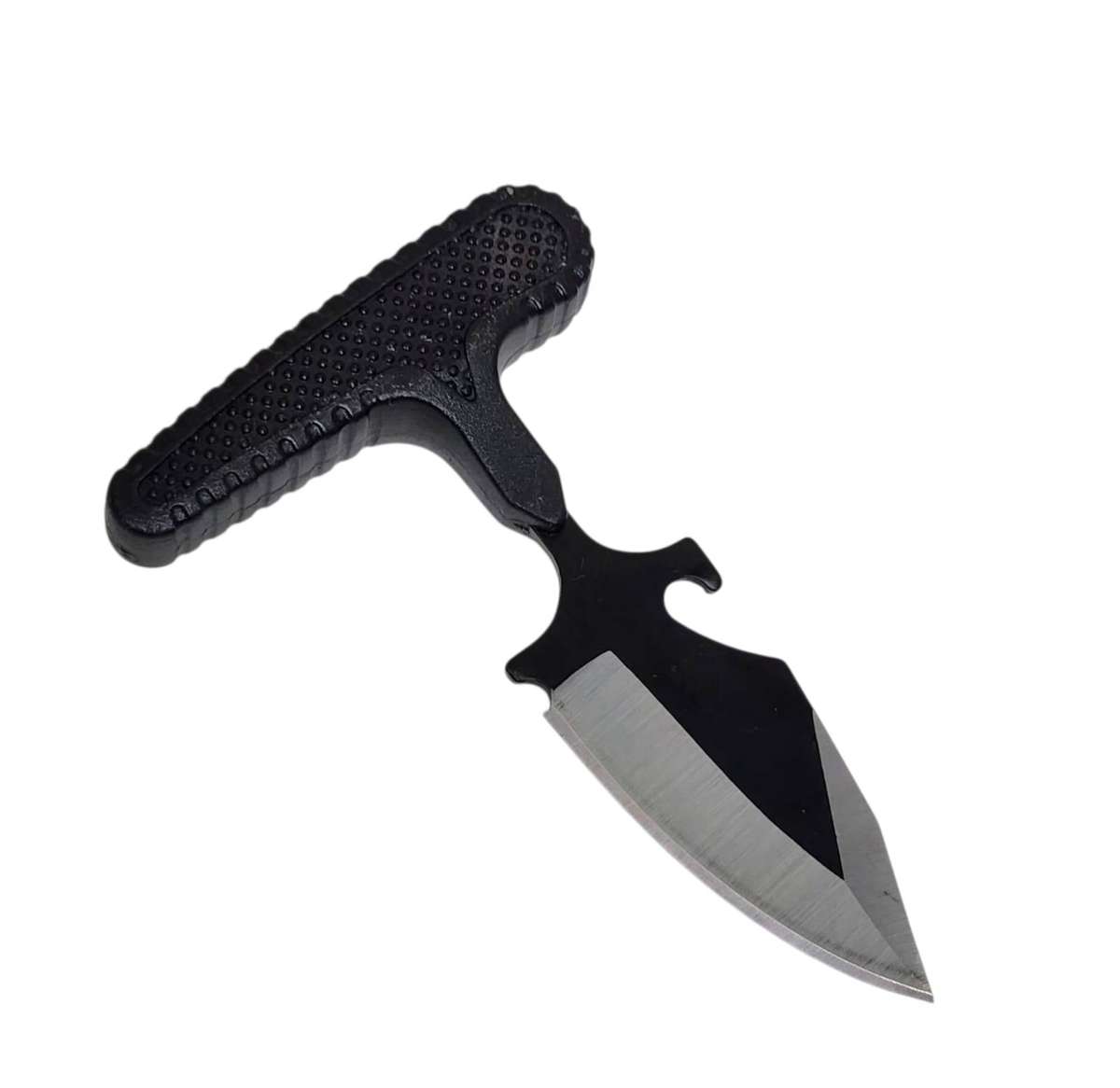 Black Tactical Push Dagger with T-Grip Handle & Pouch