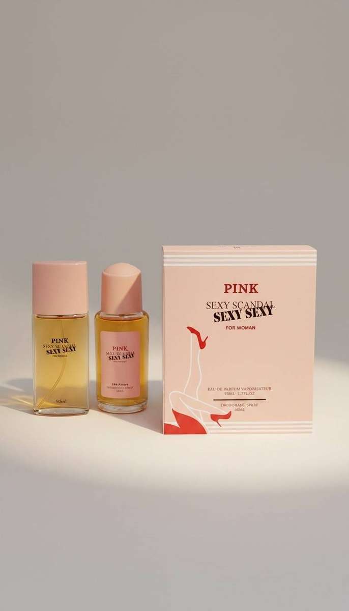 50ml Pink sexy scandal perfume and 60ml deodorant roll-on/spray
