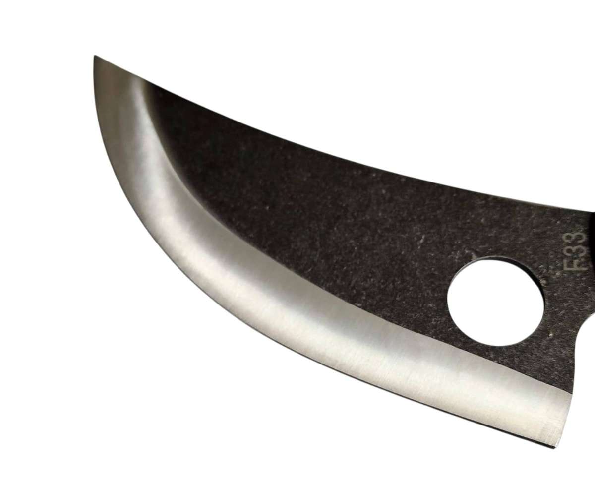 Prucheff Curved Blade Utility Knife with Wooden Handle & Faux Leather Sheath