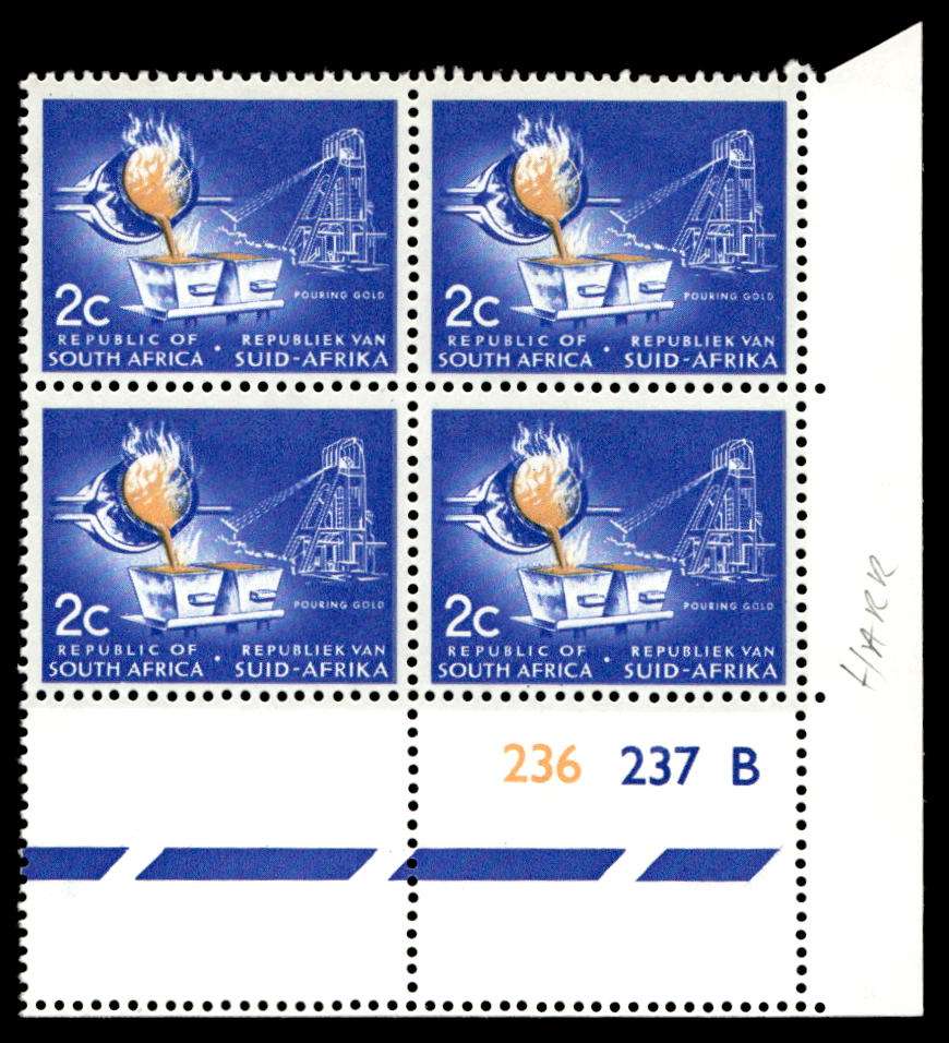 RSA 1968/01 Definitive Issue 2c Cyl. No 236 237B Control Blocks (H3)