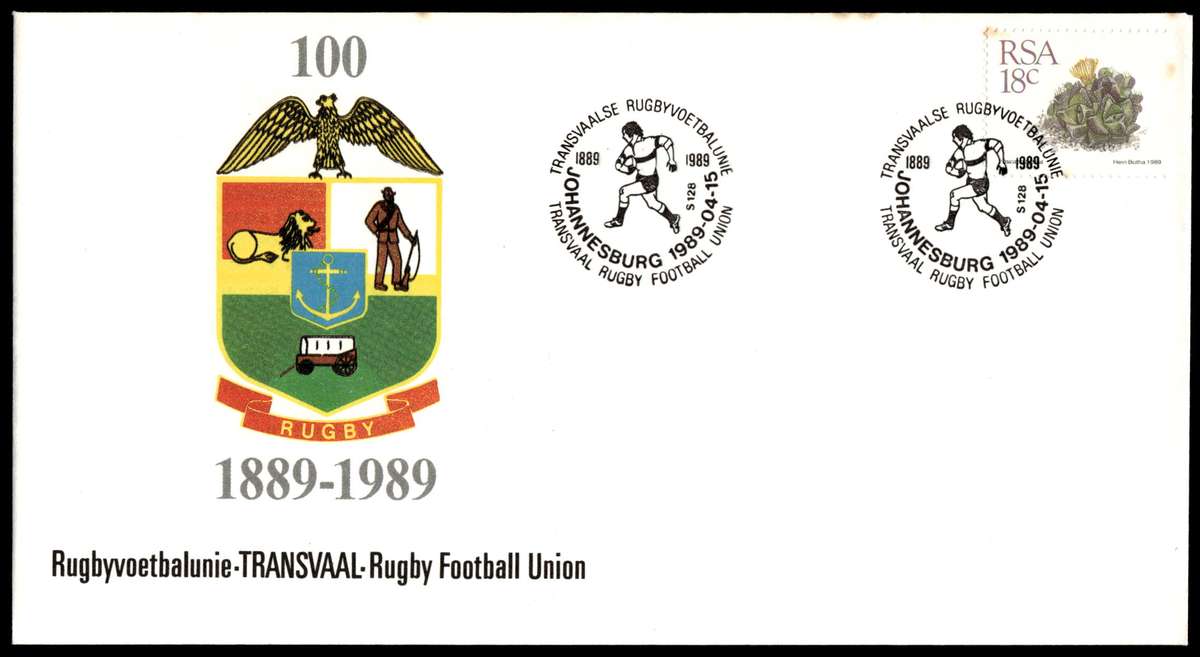 1989 RSA Transvaal Rugby Football Union Commemorative Cover