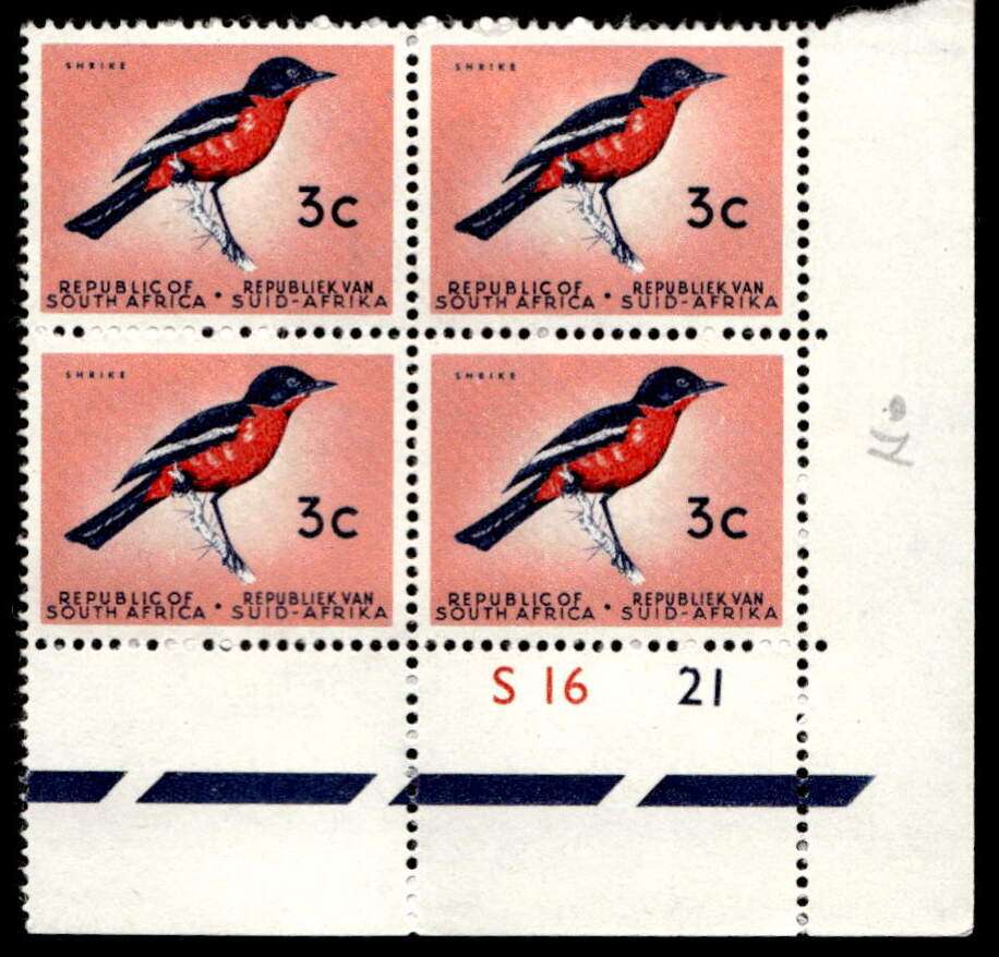 RSA 1961/05 Definitive Issue 3c Cyl. No S16 21 *No Wmk