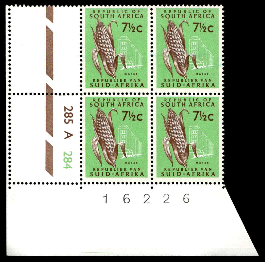 RSA 1970/10 Definitive Issue 7½c Cyl. No 285 A284 (H3)