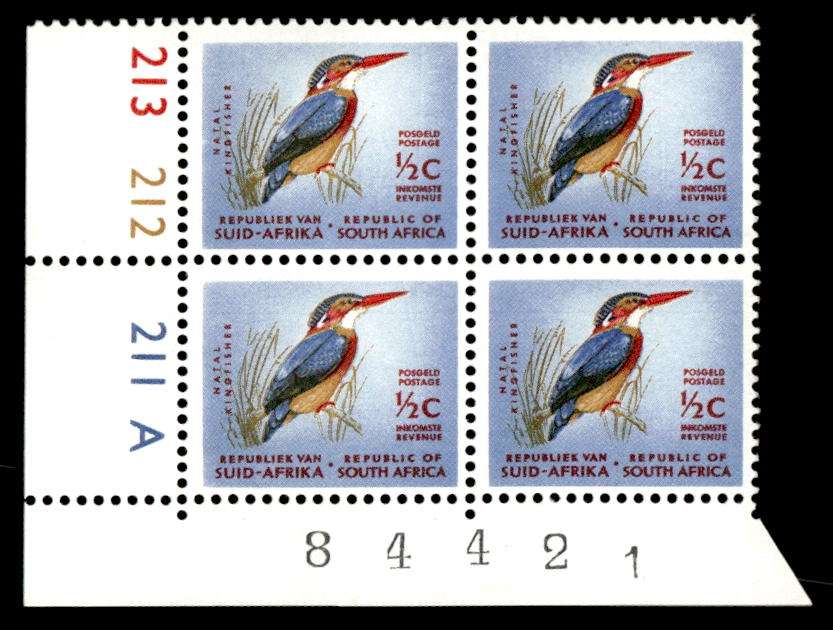 RSA 1967/07 Definitive Issue ½c Cyl. No 213 212 211 A