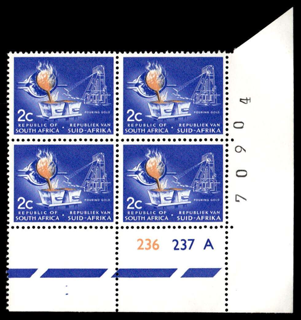 RSA 1968/01 Definitive Issue 2c Cyl. No 236 237 A