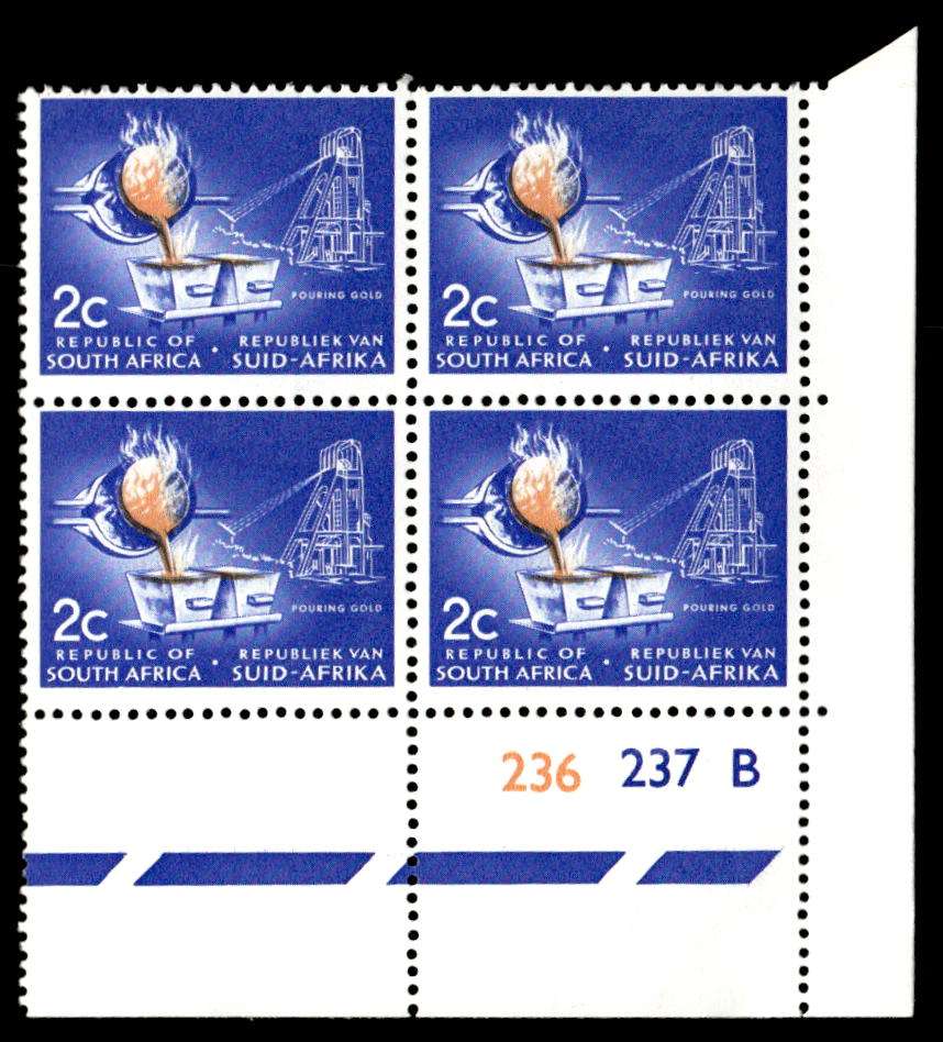 RSA 1968/01 Definitive Issue 2c Cyl. No 236 237 B